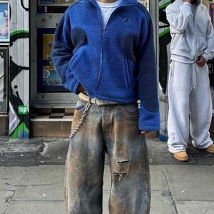 Navy Blue Fleece Zip-up for Winter